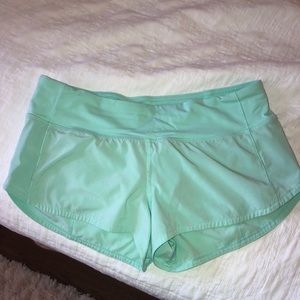 mint lululemon speed shorts